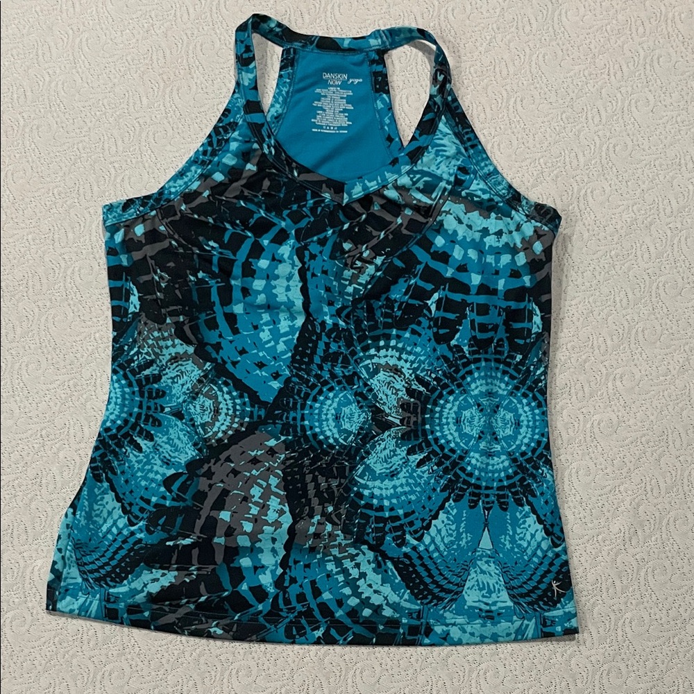 Danskin Now Yoga Razorback Dri-More Tech Tank Sz L 12-14